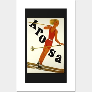 Arosa,Switzerland, Ski Travel Poster Posters and Art